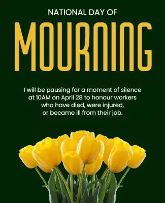 Respectful Green National Day of Mourning Poster Template