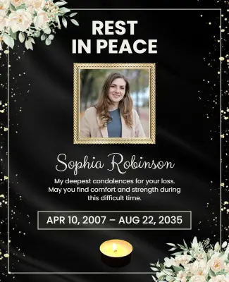 Rest in Peace Condolence and Tribute Poster Template