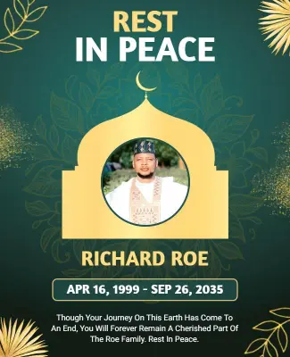 Rest in Peace Islamic Funeral Memorial Tribute Poster Template