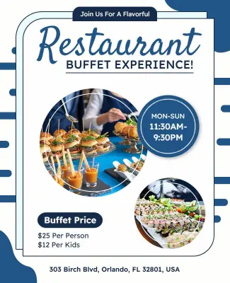 Restaurant Buffet Experience Promotion Flyer Template