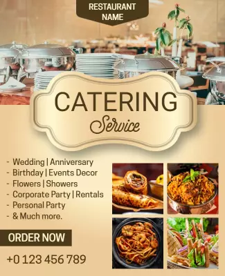 Restaurant Catering Services Flyer Template