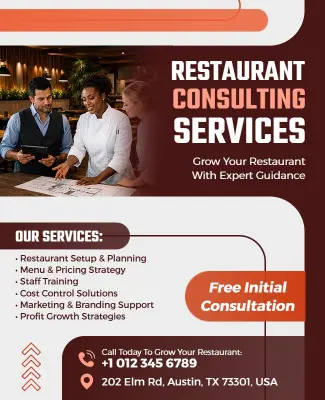 Restaurant Consulting Services Promotion Flyer Template