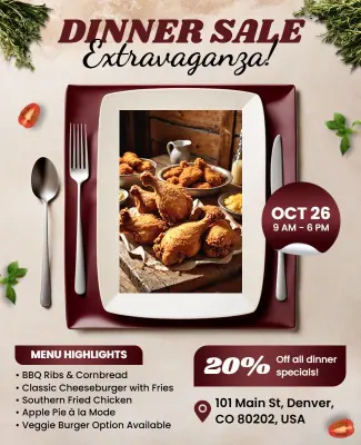 Restaurant Dinner Sale Promotion Flyer Template