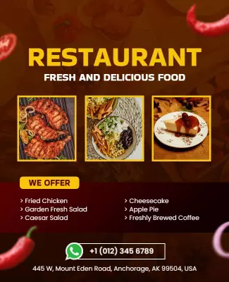 Restaurant Fresh and Delicious Food Flyer Template