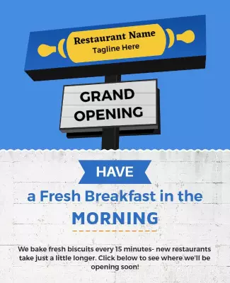 Restaurant Grand Opening Breakfast Flyer Template