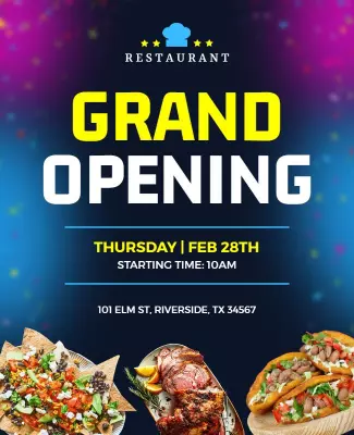 Restaurant Grand Opening Event Flyer Template