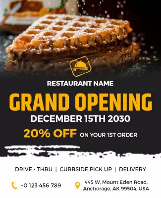 Restaurant Grand Opening Promotional Flyer Template