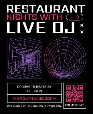 Restaurant Night with Live DJ Flyer Template