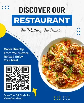 Restaurant QR Code Menu Flyer Template