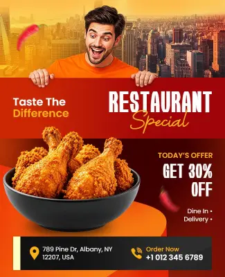 Restaurant Special Deal Promotional Flyer Template