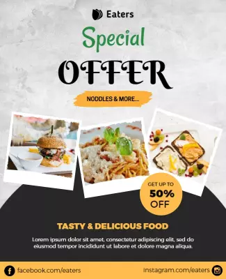 Restaurant Special Discount Offer Flyer Template
