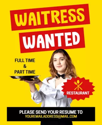 Restaurant Waitress Hiring Flyer Template