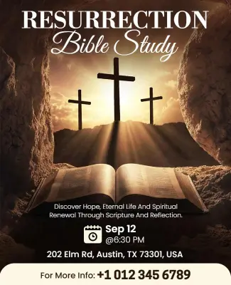 Resurrection Bible Study Event Flyer Template