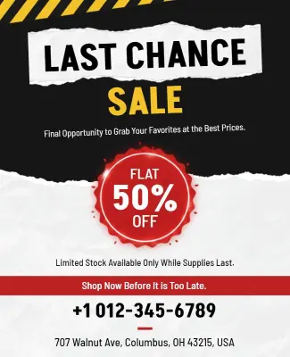 Retail Last Chance Discount Sale Flyer Template