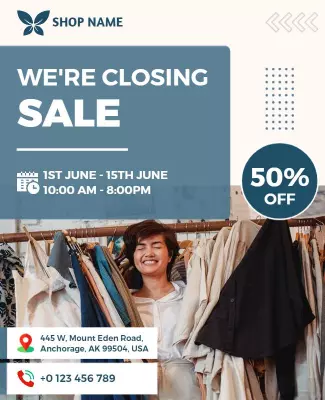Retail Store Closing Sale Event Flyer Template