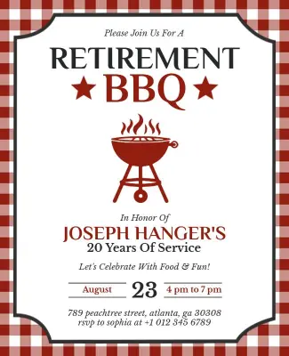 Retirement BBQ Celebration Flyer Template