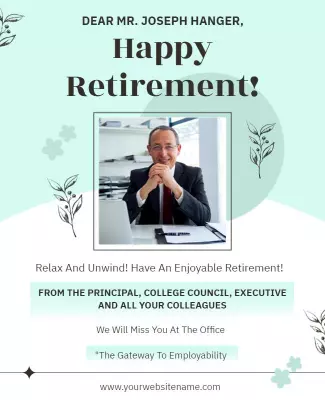 Elegant Floral Retirement Celebration Announcement Flyer Template