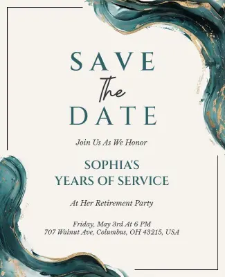 Retirement Party Save the Date Flyer Template