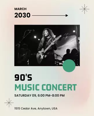 Retro 90's Music Concert Event Poster Template