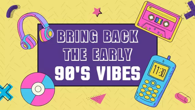 Retro 90s Nostalgia Party Trending YouTube Thumbnail Template