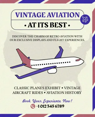 Retro Aviation Display Advertising Flyer Template