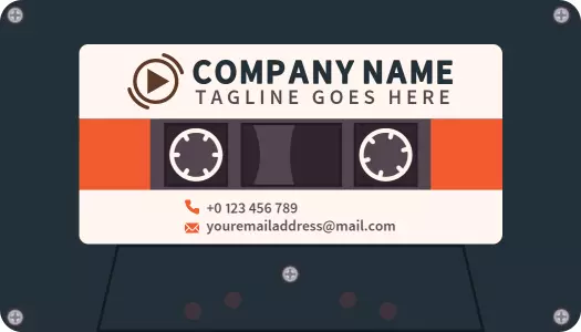 Retro Cassette Design for Music Industry Business Card Template