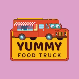 Retro Food Truck Design with Yummy Treats and Fun Logo Template
