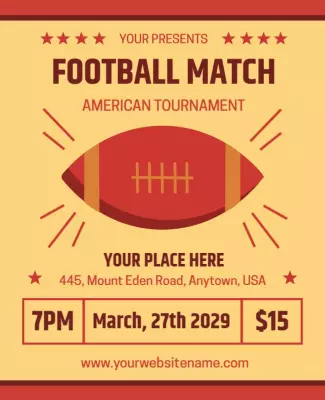 Retro Football Match American Tournament Event Poster Template