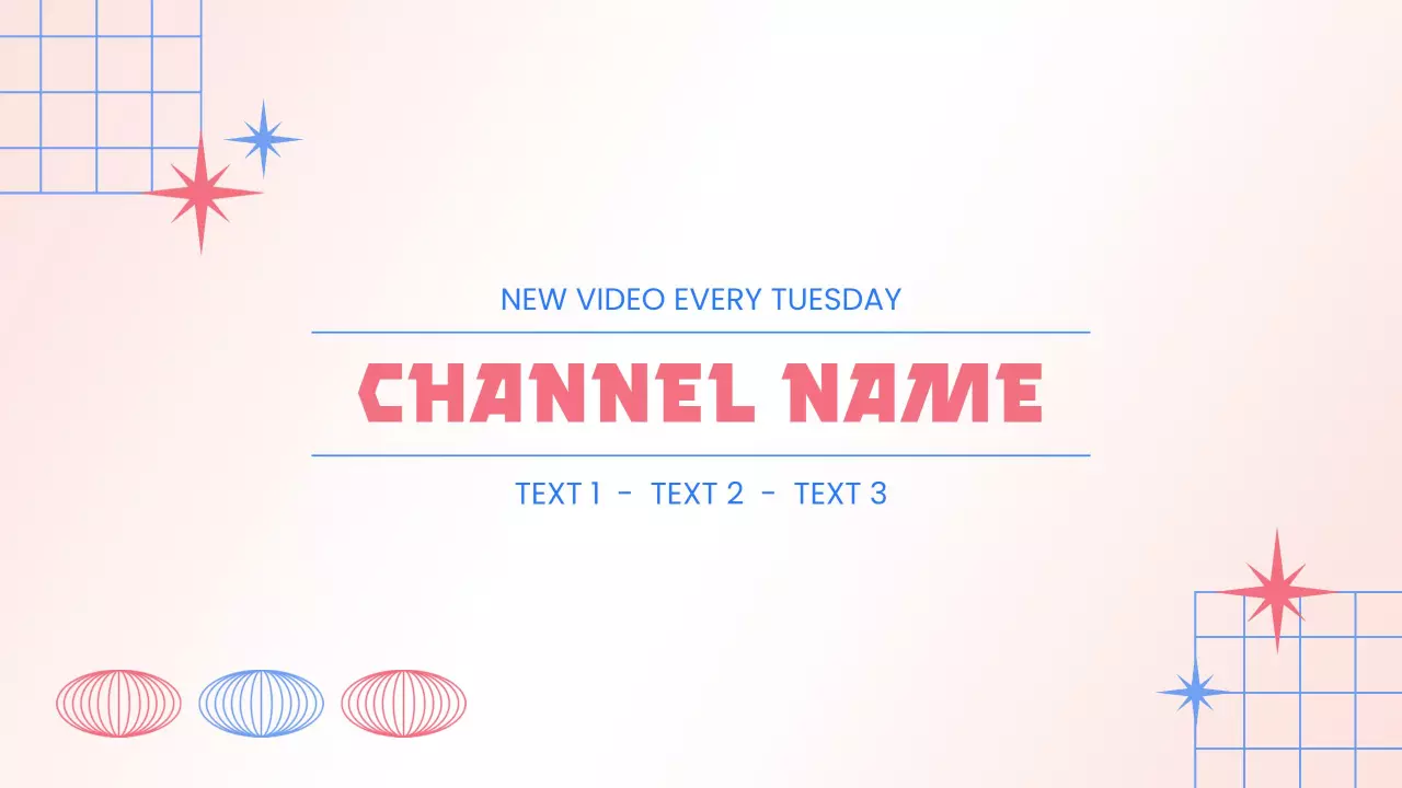 Retro Geometric Decor with Pastel Colors YouTube Banner Template