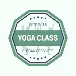 Retro Green Emblem Design for Yoga Class Branding Logo Template