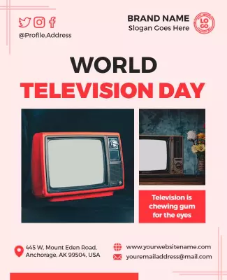 Retro Inspired World Television Day Celebration Poster Template
