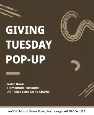 Retro Minimalist Charity Giving Tuesday Pop-Up Poster Template