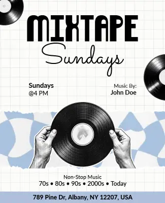 Retro Mixtape Music Event Flyer Template