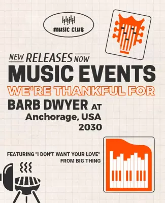 Retro Music Events Celebration with Guitar Elements Poster Template
