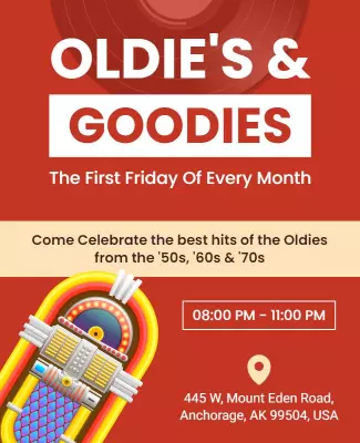 Retro Oldies Music Event Flyer Template
