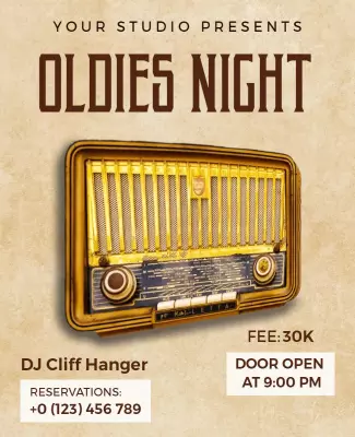 Retro Oldies Night Event Flyer Template