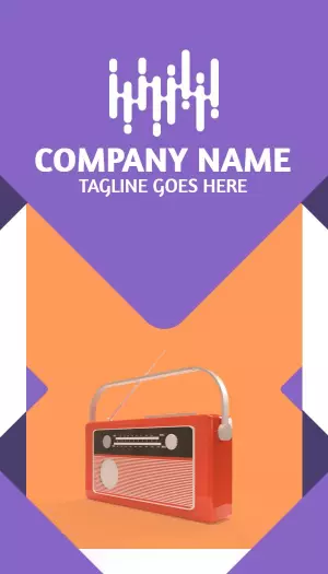 Retro Radio Music Broadcasting Creative Business Card Template