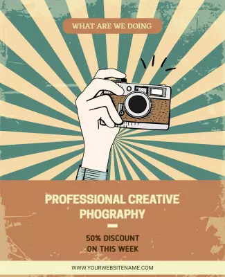 Retro Style Photography Discount Offer Poster Template