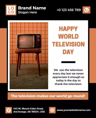 Retro Television Celebration World Television Day Poster Template