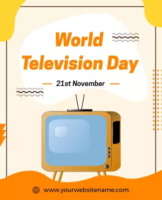 Retro Television Design for World Television Day Poster Template