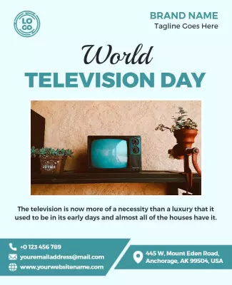 Retro Vintage Television World Day Celebration Poster Template