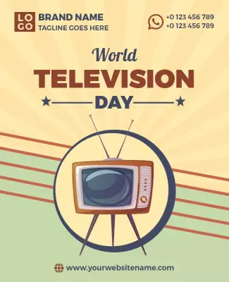 Retro Vintage World Television Day Celebration Poster Template