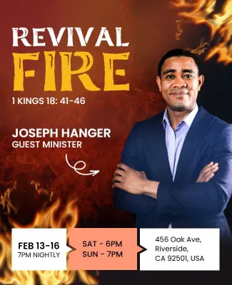 Revival Fire Religious Event Flyer Template