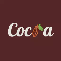 Rich Brown Cocoa Logo with Cocoa Pod and Leaf Elements Logo Template