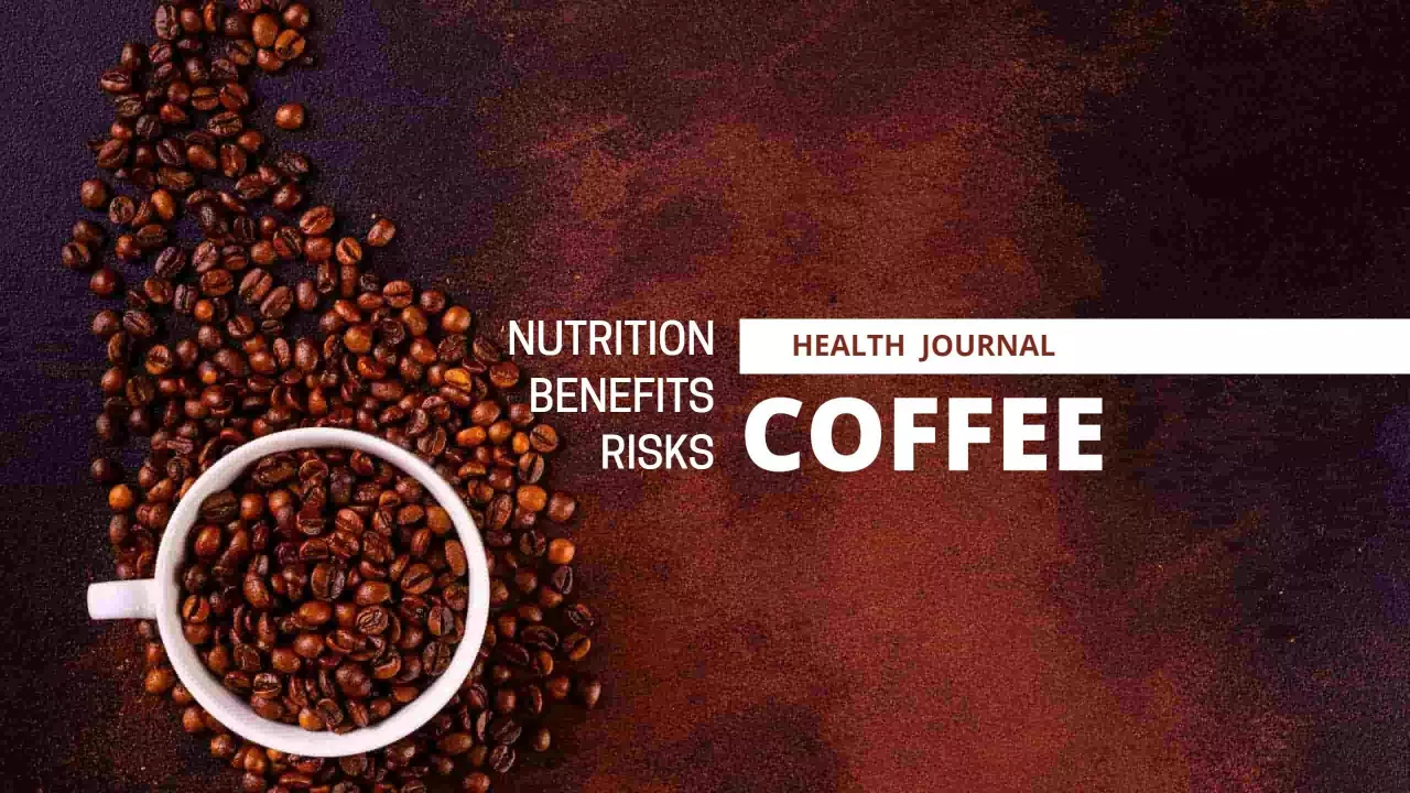 Rich Coffee Beans and White Mug for Health Journal YouTube Banner Template