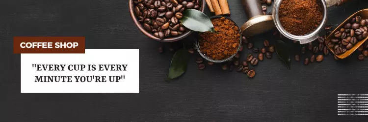 Rich Coffee Elements and Inspirational Quote Coffee Shop Twitter Banner Template