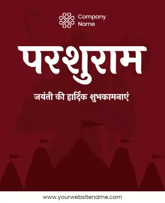 Rich Maroon Traditional Parshuram Celebration Poster Template