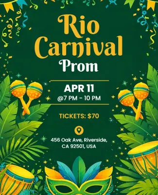 Rio Carnival Prom Night Flyer Template