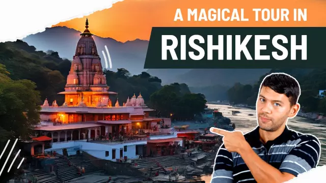 Rishikesh Evening Temple Tour Travel YouTube Thumbnail Template