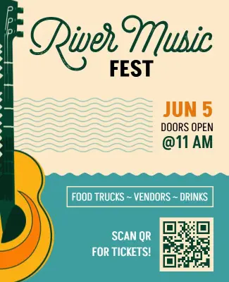 River Music Festival Promotional Flyer Template